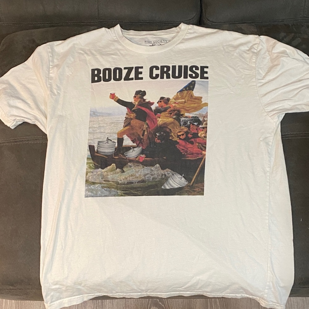 Riot Society White Booze Cruise Graphic Tee